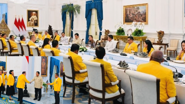 Bahlil dan elit Golkar temui Presiden Prabowo tanpa kehadiran Wapres Gibran Rakabuming Raka.