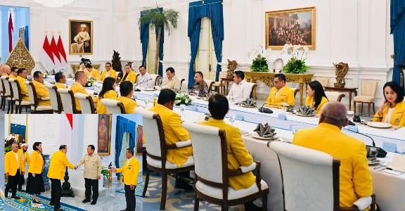 Bahlil dan elit Golkar temui Presiden Prabowo tanpa kehadiran Wapres Gibran Rakabuming Raka.