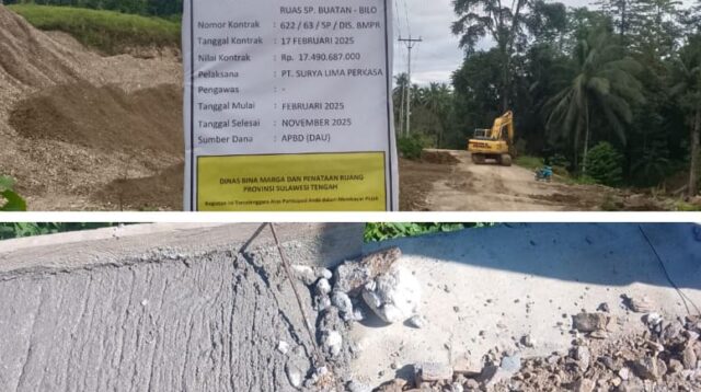 Proyek Jalan Rp17,4 Miliar di Tolitoli Jadi Perhatian, Ini nama Pemilik Perusahaan dan Alamat Lengkapnya