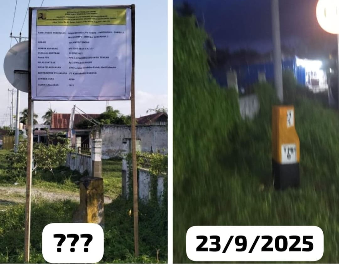 Diduga Dikerjakan Anak Pengusaha Ternama, Proyek BPJN Sulteng Rp21,9 Miliar Tuai Sorotan