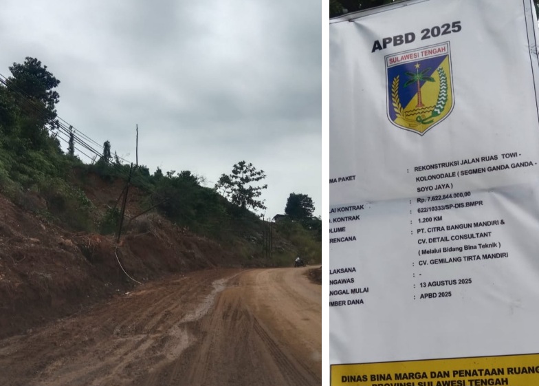 Jalan di Kabupaten Morut mulai diperbaiki, khususnya poros Ganda-Ganda - Soyo Jaya.