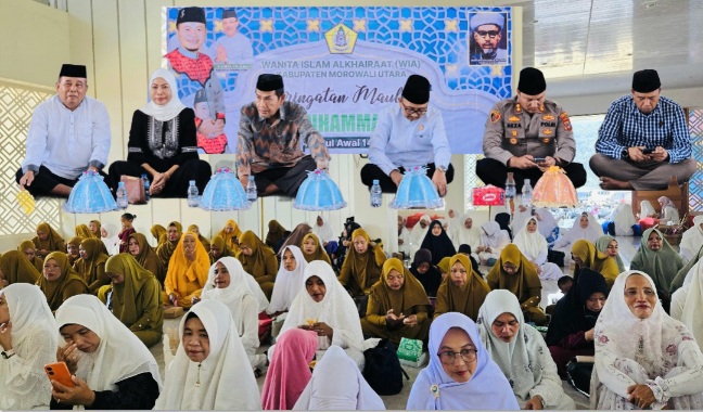 WIA Morut Peringati Maulid Nabi, Ketua DPRD Warda Dg Mamala Hadir