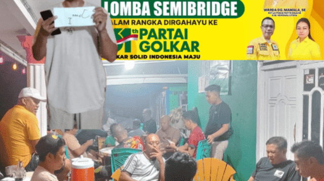 Semarak HUT Golkar ke-61 di Kecamatan Lembo, Warga Antusias Ikut Lomba Semibridge