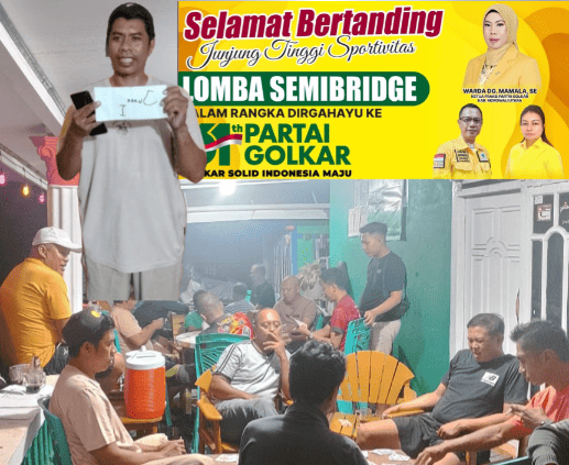 Semarak HUT Golkar ke-61 di Kecamatan Lembo, Warga Antusias Ikut Lomba Semibridge
