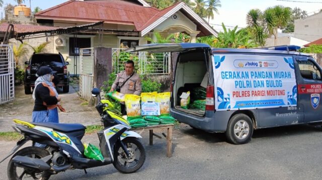 Polres Parigi Moutong Laksanakan GPM, Salurkan 1 Ton Beras Murah
