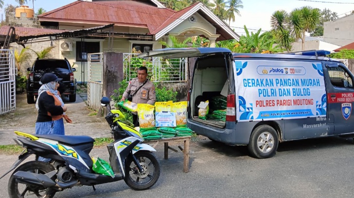 Polres Parigi Moutong Laksanakan GPM, Salurkan 1 Ton Beras Murah
