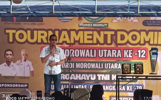 Open Tournament Domino Meriahkan HUT Morowali Utara ke-12, Ketua DPRD Sumbang 100 Juta