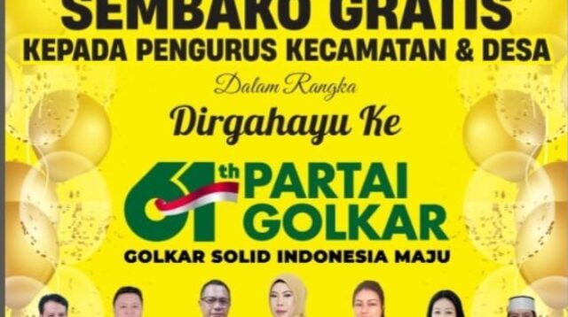 Golkar Morowali Utara Rayakan HUT ke-61 dengan Berbagi Sembako dan Lomba