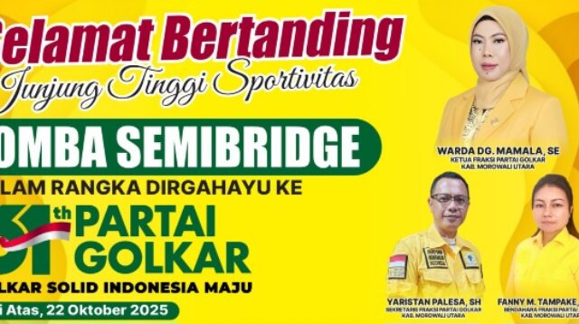 HUT Golkar ke-61, Ada Lomba Semibridge dan Domino di 10 Kecamatan Morowali Utara