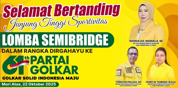 HUT Golkar ke-61, Ada Lomba Semibridge dan Domino di 10 Kecamatan Morowali Utara