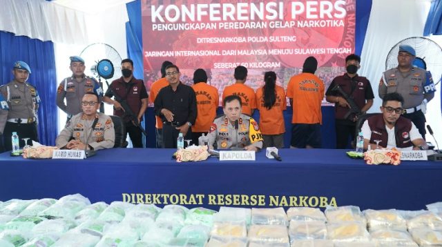 Sulteng Lahan Empuk Peredaran Narkoba, 60 Kg Sabu Diamankan di Donggala
