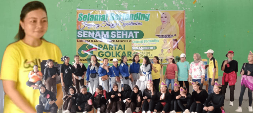 Politisi Golkar Morut Fanny Tampake, Hadiri Lomba Senam Sehat Petasia Barat