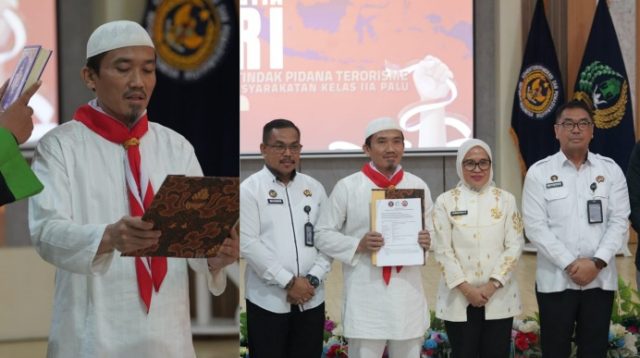 Sekkot Palu Saksikan Ikrar Setia NKRI Seorang Napiter Lapas Palu