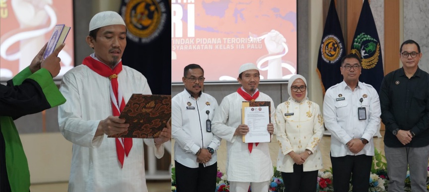 Sekkot Palu Saksikan Ikrar Setia NKRI Seorang Napiter Lapas Palu