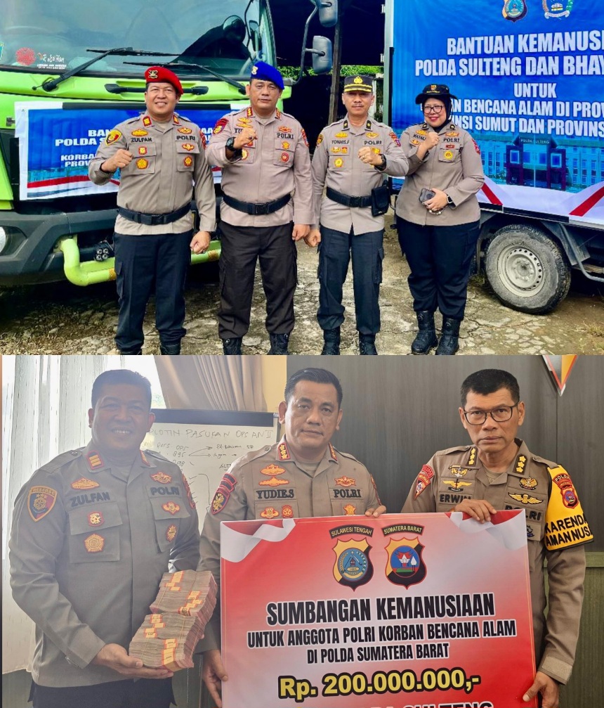 Polda Sulteng Kirim Bantuan ke Korban Bencana Sumatera Barat