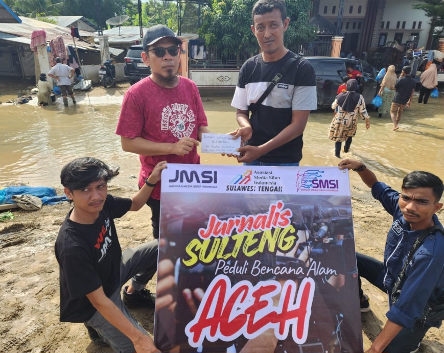 Donasi Jurnalis Sulteng Sudah Diterima Pewarta Aceh Terdampak Banjir
