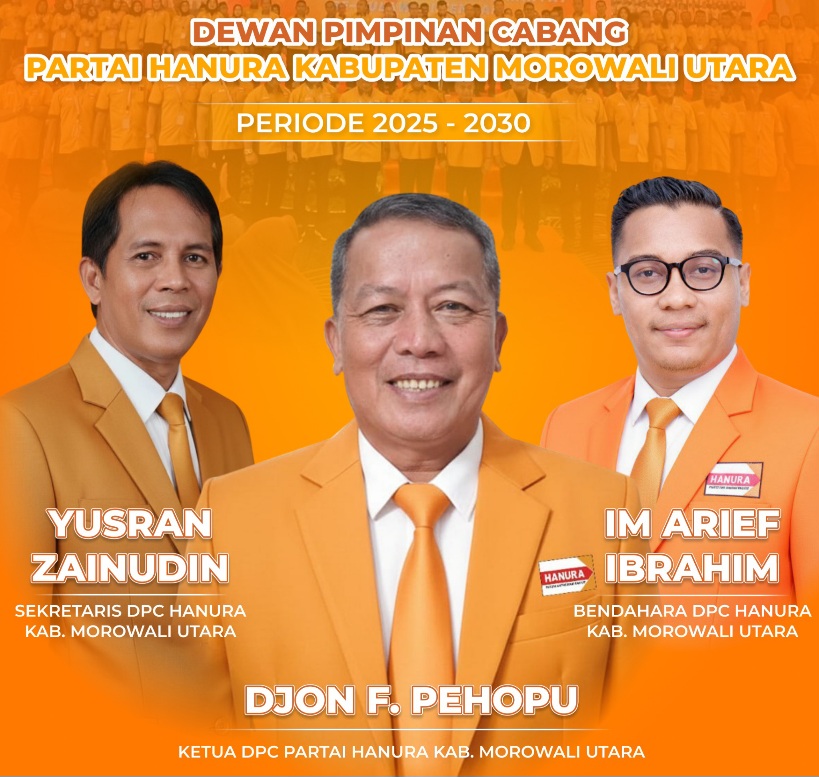 Ketua, Sekretaris, dan Bendahara DPC Hanura Morowali Utara Resmi Dilantik