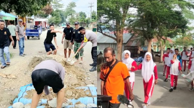 Jum'at Bersih, Pemdes Sibalaya Utara Minta Plat Deker Jalan Palu–Kulawi Segera Diperbaiki