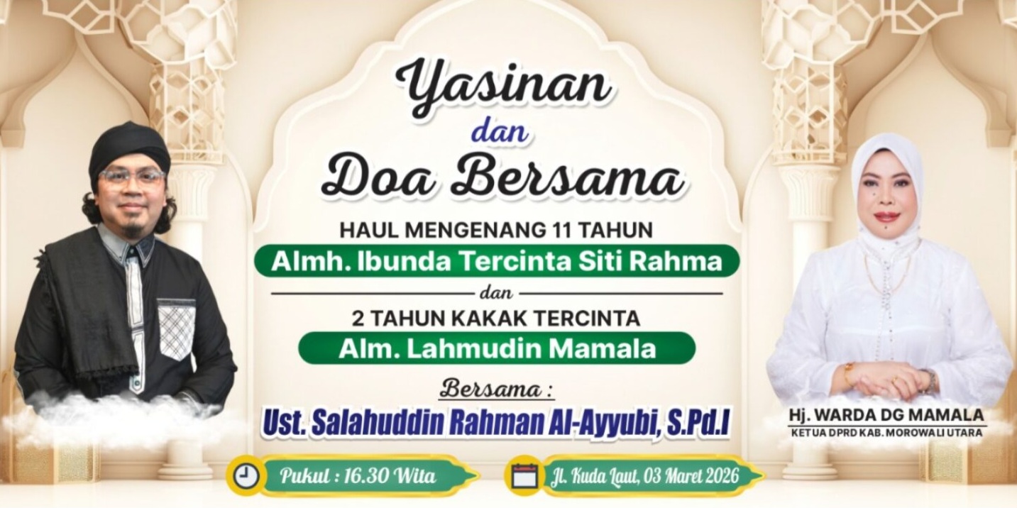 Besok, Ust Salahuddin Rahman Pimpin Doa dan Yasinan di Kediaman Ketua DPRD Morut