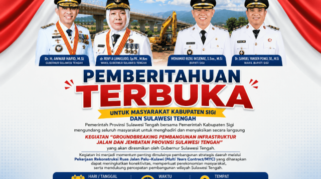 Program BERANI LANCAR Sulteng Nambaso Dimulai, Jalan Palu-Kulawi Direkonstruksi