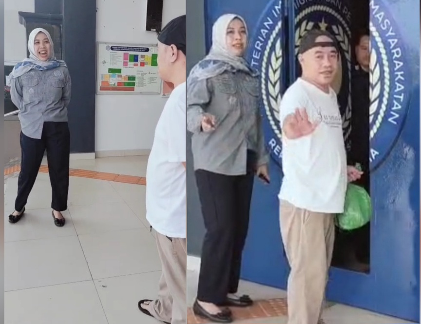 Senyum Khas dan Tulisan di Kaos Jurnalis Hendly Mangkali saat Jalani Hukuman 1 Bulan