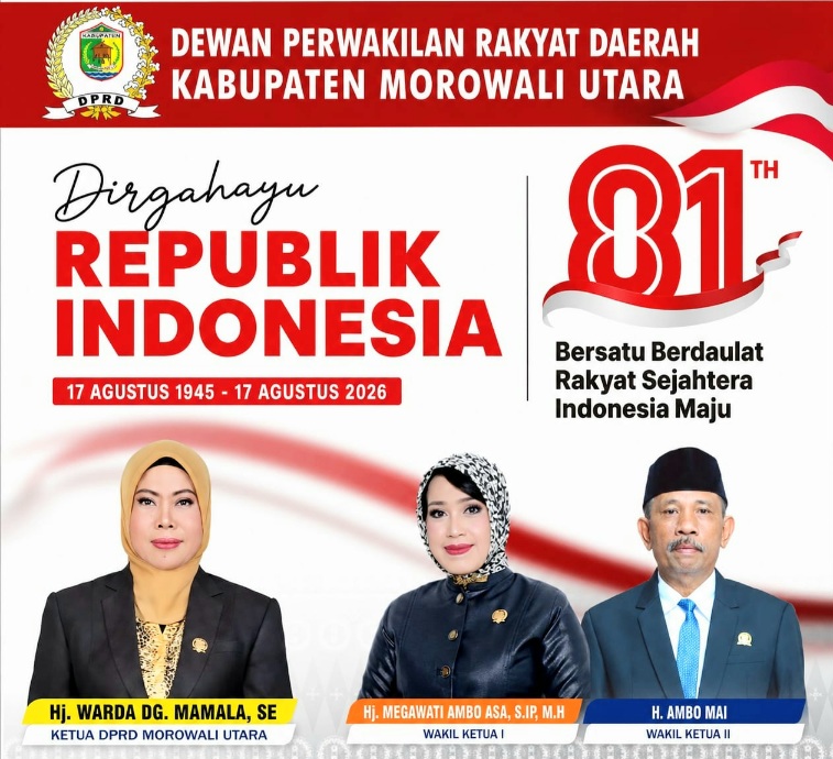 DPRD Morut DPRD Morowali Utara Mengucapkan: Selamat HUT RI ke-81 Tahun 2026